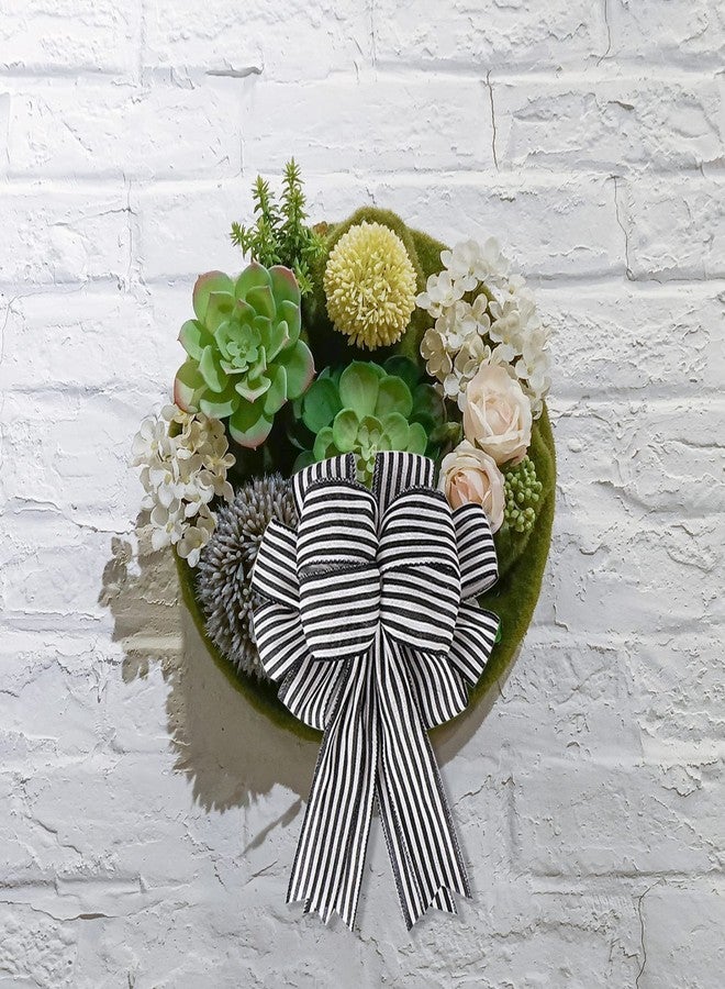 Lamantery Large Black White Stripe Gift Bows Burlap Wreaths Bows Christmas Tree Topper for Wedding Holiday Birthday Party Decoration - Image 3